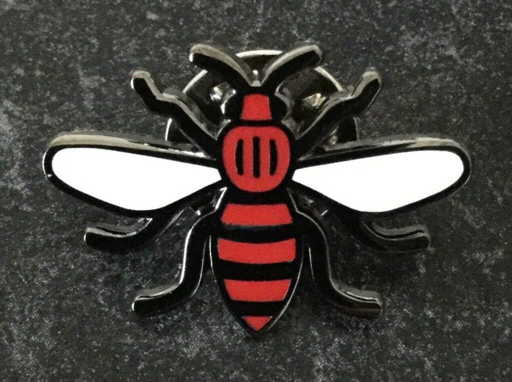 MANCHESTER WORKING HONEY BEE ENAMEL SOUVENIR PIN BADGE - RED - The ...