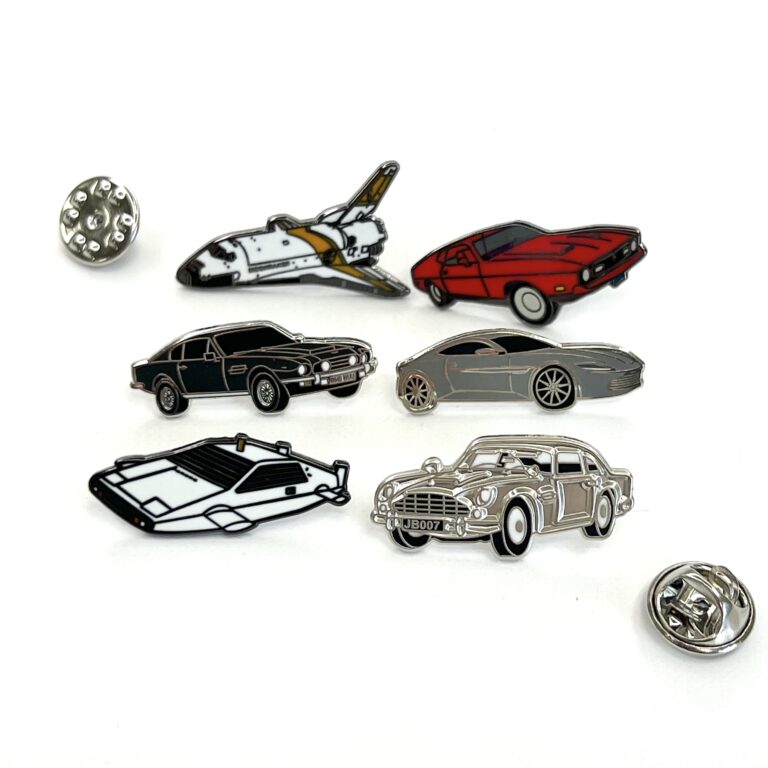 JAMES BOND CLASSIC CAR VEHICLE ENAMEL PIN BADGE SET WEBSITE EXCLUSIVE The Badgeman Shop