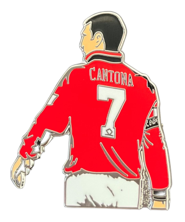 CANTONA LOOKING OVER SHOULDER BADGE