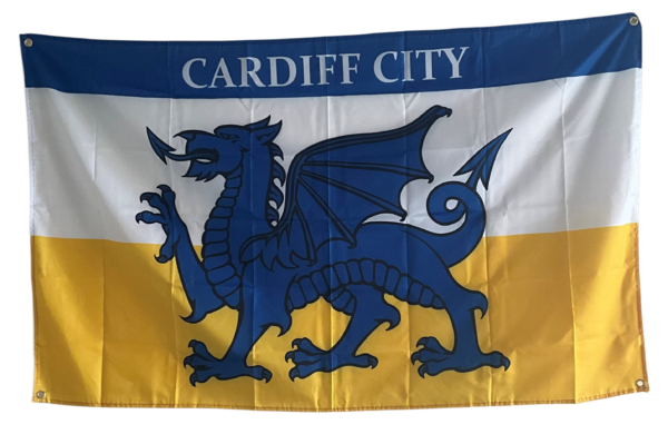 CARDIFF CITY BLUE DRAGON FLAG