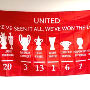 MANCHESTER UNITED TROPHY HISTORY FLAG