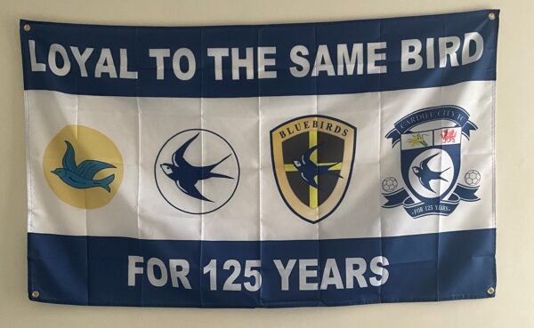 CARDIFF CITY 125 YEARS ANNIVERSARY FLAG