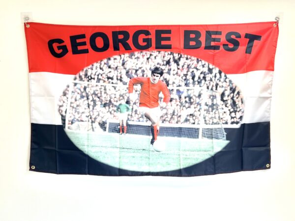 GEORGE BEST ICONIC IMAGE FLAG