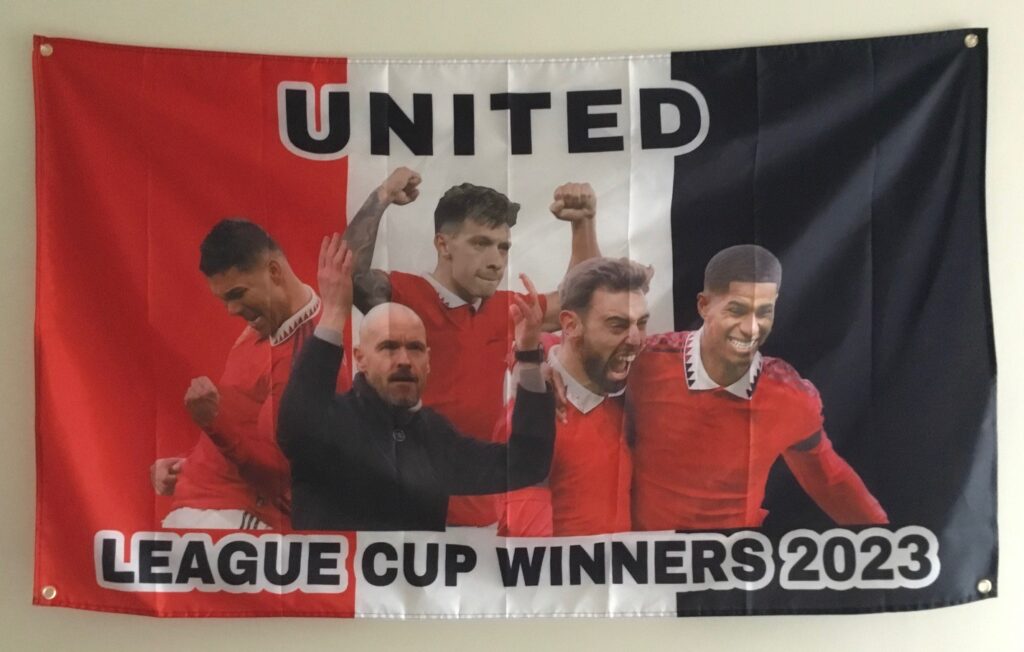 UNITED LEAGUE CUP WINNERS 2023 FOOTBALL SUPPORTER FLAG 5x3 FOOT The