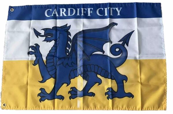 CARDIFF CITY BLUE DRAGON WALES FLAG